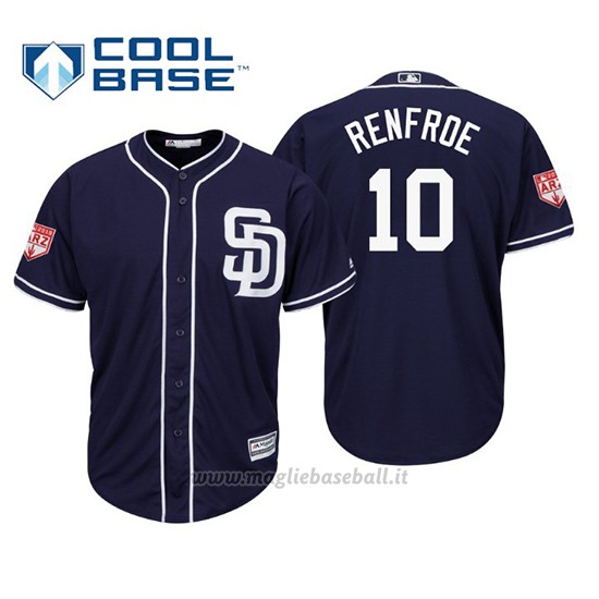 Maglia Baseball Uomo San Diego Padres Hunter Renfroe Cool Base Entrenamiento De Primavera 2019 Blu